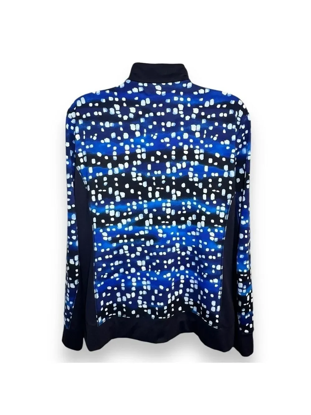 Chico’s Women’s Zenergy Jacket Navy Print Size 1 (Medium)